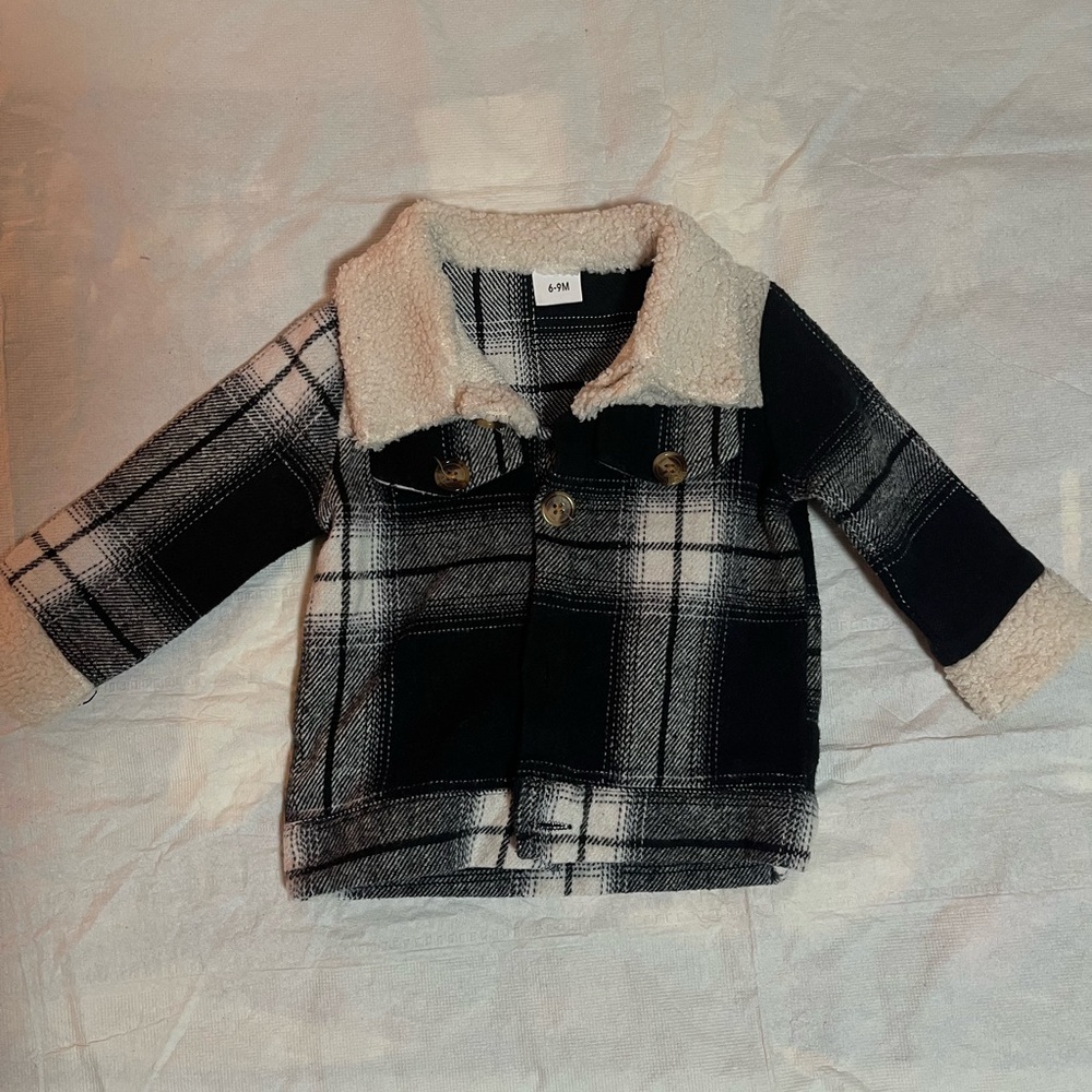 Plaid Jacket with Sherpa Collar